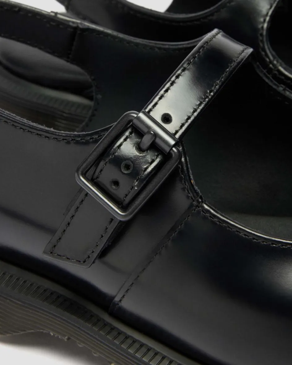 Dr. Martens Mother'S Day Gifts|Shoes*Madaline Mary Jane Smooth Leather Sling Back Shoes in Black Black — Polished Smooth