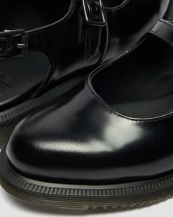 Dr. Martens Mother'S Day Gifts|Shoes*Madaline Mary Jane Smooth Leather Sling Back Shoes in Black Black — Polished Smooth