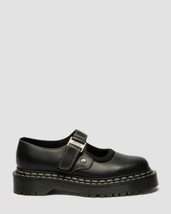 Dr. Martens Shoes|Platform Shoes*Mary Jane Bex Double Stitch Leather Shoes in Black Black — Sendal