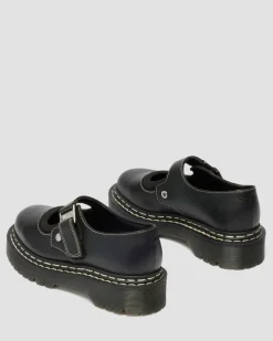 Dr. Martens Shoes|Platform Shoes*Mary Jane Bex Double Stitch Leather Shoes in Black Black — Sendal