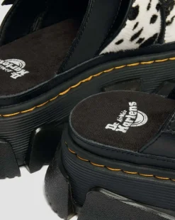 Dr. Martens Mules|Slides*Mattison Slide Dalmatian Hair On Leather Sandals in Cream CREAM+BLACK — Dalmatian Print Hair On+Athena
