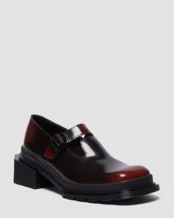 Dr. Martens Shoes|Mary Janes*Maybole Square Toe Mary Jane Shoes in Black Black+Cherry Red — Arcadia
