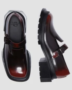 Dr. Martens Shoes|Mary Janes*Maybole Square Toe Mary Jane Shoes in Black Black+Cherry Red — Arcadia