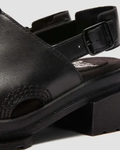 Dr. Martens Mules: Slip On & Go|Mules*Maybole Wanama leather Sandals in Black Black — Wanama