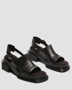 Dr. Martens Mules: Slip On & Go|Mules*Maybole Wanama leather Sandals in Black Black — Wanama