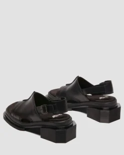 Dr. Martens Mules: Slip On & Go|Mules*Maybole Wanama leather Sandals in Black Black — Wanama