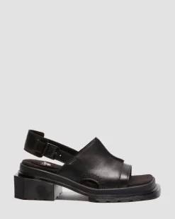 Dr. Martens Mules: Slip On & Go|Mules*Maybole Wanama leather Sandals in Black Black — Wanama