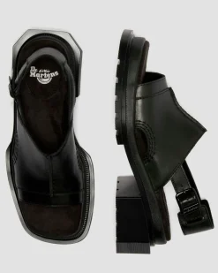 Dr. Martens Mules: Slip On & Go|Mules*Maybole Wanama leather Sandals in Black Black — Wanama