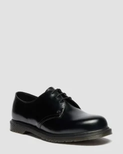 Dr. Martens Shoes|New And Featured*Mayfare Smooth Leather Shoes in Black Black — Polished Smooth
