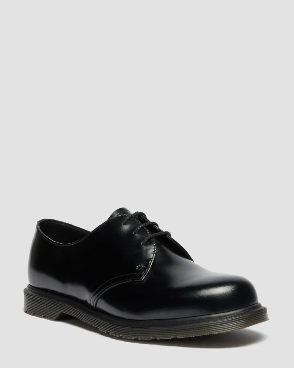 Dr. Martens Shoes|New And Featured*Mayfare Smooth Leather Shoes in Black Black — Polished Smooth