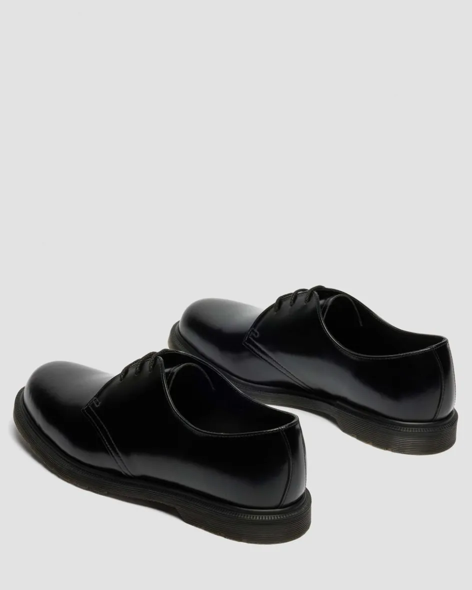 Dr. Martens Shoes|New And Featured*Mayfare Smooth Leather Shoes in Black Black — Polished Smooth