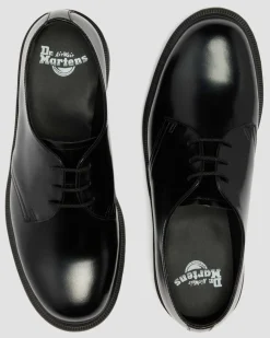 Dr. Martens Shoes|New And Featured*Mayfare Smooth Leather Shoes in Black Black — Polished Smooth
