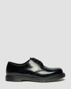 Dr. Martens Shoes|New And Featured*Mayfare Smooth Leather Shoes in Black Black — Polished Smooth