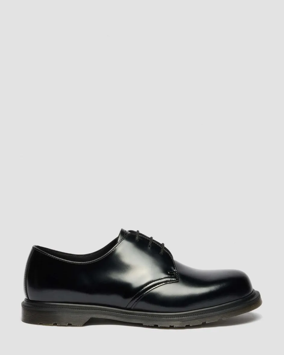 Dr. Martens Shoes|New And Featured*Mayfare Smooth Leather Shoes in Black Black — Polished Smooth