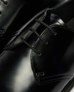 Dr. Martens Shoes|New And Featured*Mayfare Smooth Leather Shoes in Black Black — Polished Smooth