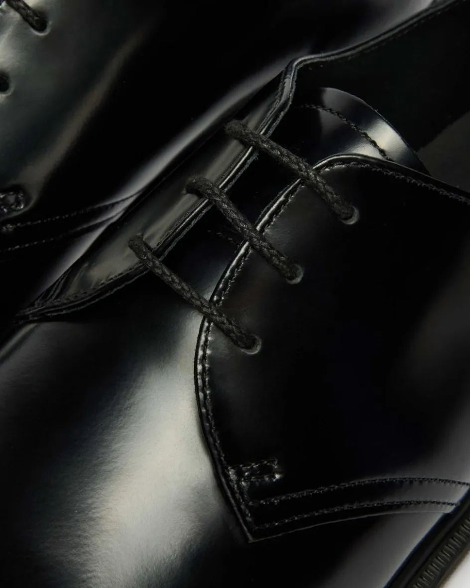 Dr. Martens Shoes|New And Featured*Mayfare Smooth Leather Shoes in Black Black — Polished Smooth