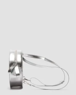 Dr. Martens Last Chance Styles|Last Chance Styles*Metallic Round Backpack in Silver Metallic Silver Metallic — Patent Lamper