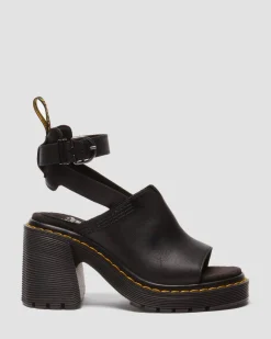 Dr. Martens Sandals|New And Featured*Millee Leather Open Toe Sandals in Black Black — Sendal
