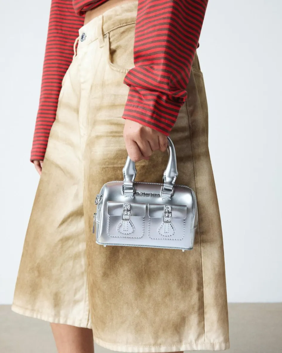 Dr. Martens New And Featured|Accessories*Mini Top Handle Bag Bag Silver Metallic Patent Lamper in Silver Metallic Silver Metallic — Patent Lamper