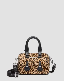 Dr. Martens New And Featured|Accessories*Mini Top Handle Leopard Print Bag in Black Black+Light Tan — Kiev + Mini Leopard Spot Hair On