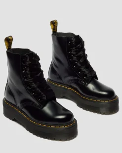 Dr. Martens New And Featured|Mother'S Day Gifts*Molly Women's Leather Platform Boots in Black Buttero BLACK BUTTERO — Buttero