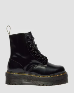 Dr. Martens New And Featured|Mother'S Day Gifts*Molly Women's Leather Platform Boots in Black Buttero BLACK BUTTERO — Buttero