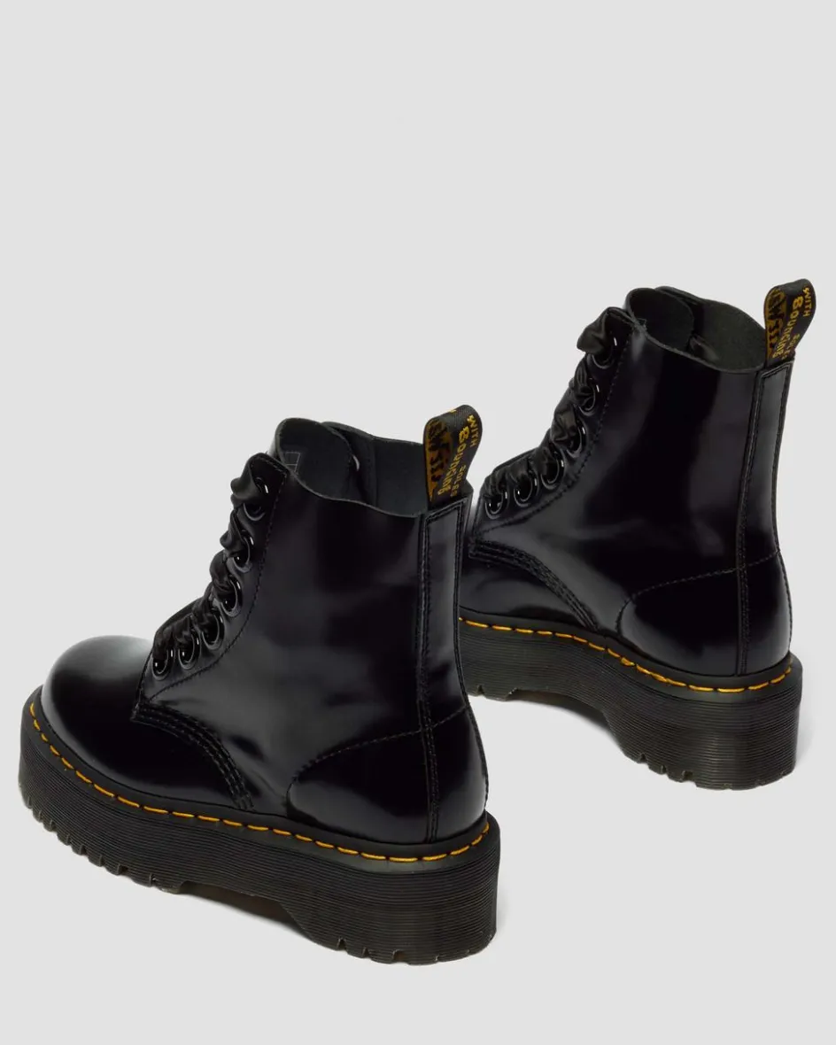 Dr. Martens New And Featured|Mother'S Day Gifts*Molly Women's Leather Platform Boots in Black Buttero BLACK BUTTERO — Buttero
