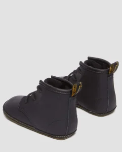 Dr. Martens Infant & 0-1 Years*Newborn 1460 Auburn Leather Booties in Black Black — Mason Pu Split+Mason Nw Synthetic