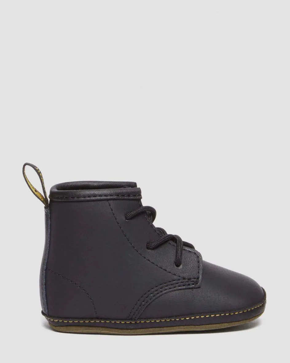 Dr. Martens Infant & 0-1 Years*Newborn 1460 Auburn Leather Booties in Black Black — Mason Pu Split+Mason Nw Synthetic