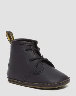 Dr. Martens Infant & 0-1 Years*Newborn 1460 Auburn Leather Booties in Black Black — Mason Pu Split+Mason Nw Synthetic