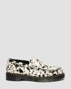 Dr. Martens Shoes|New And Featured*Penton Dalmatian Hair On Leather Loafers in Cream & Black Cream & Black — Dalmatian Print Hair On