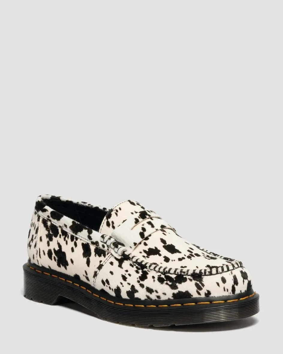 Dr. Martens Shoes|New And Featured*Penton Dalmatian Hair On Leather Loafers in Cream & Black Cream & Black — Dalmatian Print Hair On