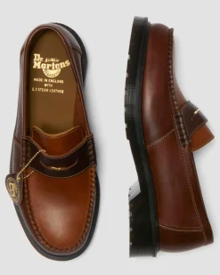 Dr. Martens Shoes|Loafers*Penton Made in England Leather Loafer in Brown Brown+Amber — Classic Calf