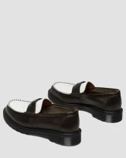 Dr. Martens Last Chance Styles|Last Chance Styles*Penton Made In England Two-Tone Leather Loafers in Olive Olive+White