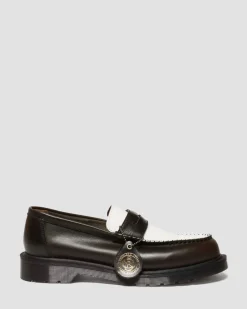 Dr. Martens Last Chance Styles|Last Chance Styles*Penton Made In England Two-Tone Leather Loafers in Olive Olive+White