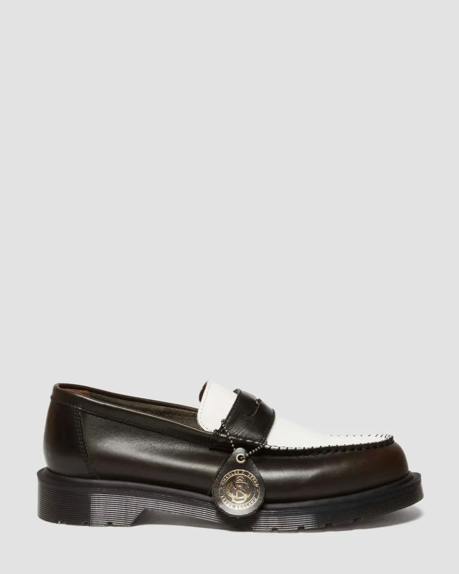 Dr. Martens Last Chance Styles|Last Chance Styles*Penton Made In England Two-Tone Leather Loafers in Olive Olive+White