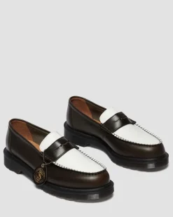 Dr. Martens Last Chance Styles|Last Chance Styles*Penton Made In England Two-Tone Leather Loafers in Olive Olive+White