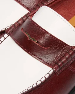 Dr. Martens Last Chance Styles|Last Chance Styles*Penton Made In England Two-Tone Leather Loafers in Burgundy Burgundy+White
