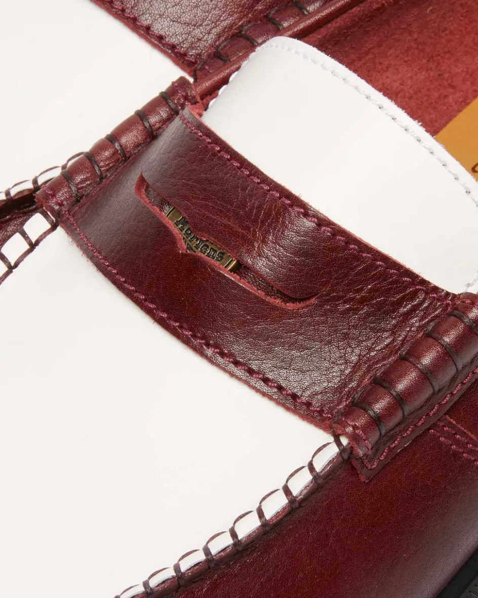 Dr. Martens Last Chance Styles|Last Chance Styles*Penton Made In England Two-Tone Leather Loafers in Burgundy Burgundy+White