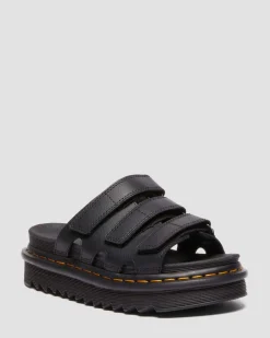 Dr. Martens Mules|Slides*Raine Slide Athena leather sandals in Black BLACK — Athena