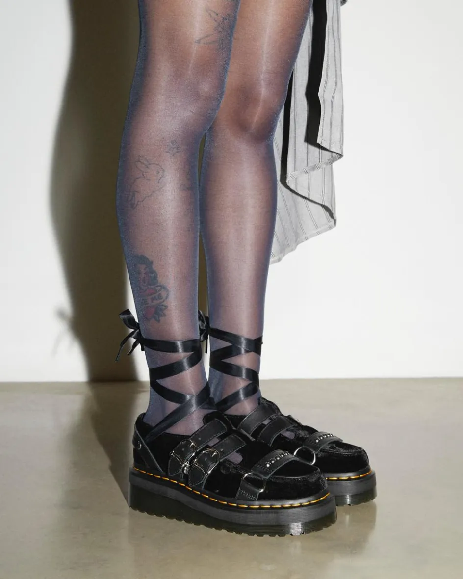 Dr. Martens Shoes|Platform Shoes*RAMSEY WEDNESDAY PLATFORM CREEPERS in Black Black — Velvet