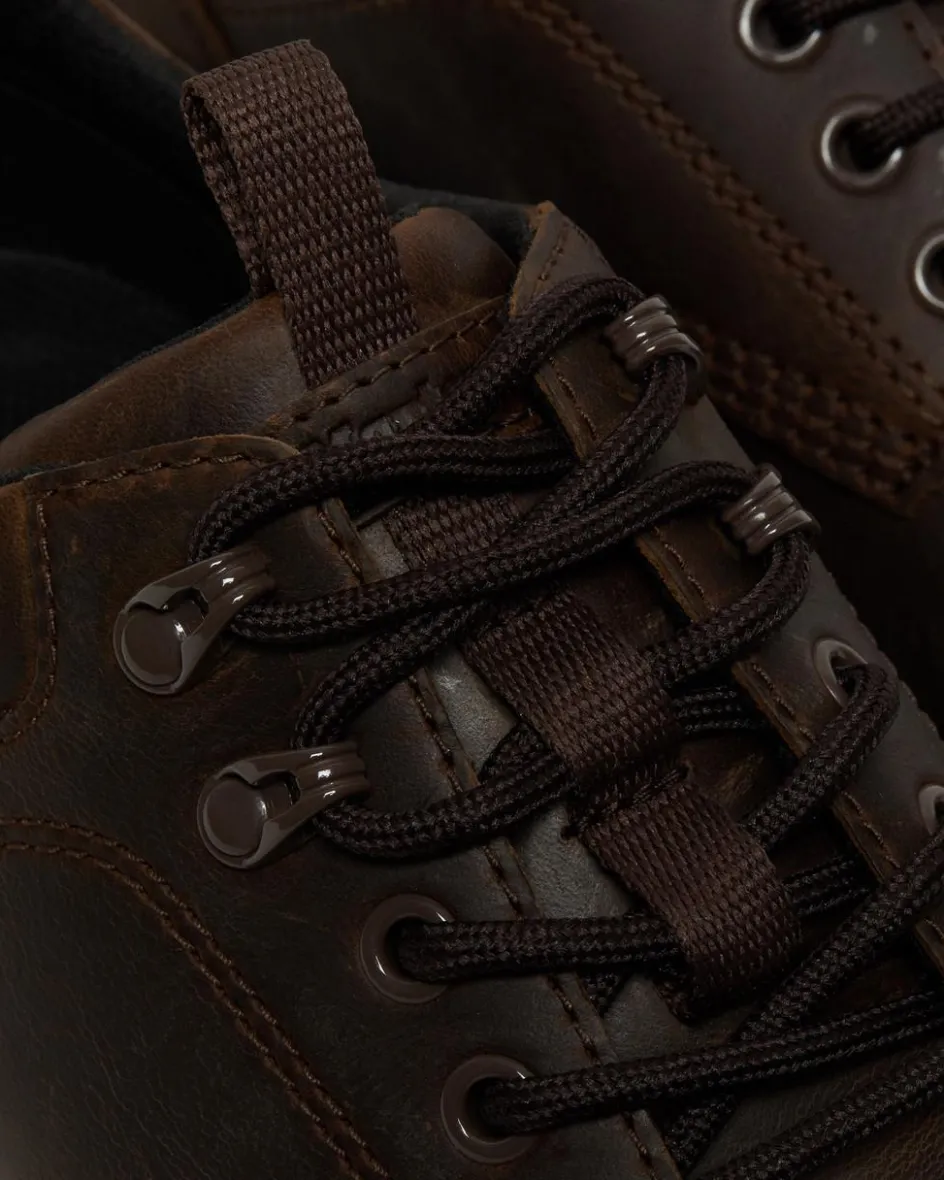 Dr. Martens Shoes|Casual Boots*Reeder Crazy Horse Leather Utility Shoes in Dark Brown Dark Brown — Crazy Horse