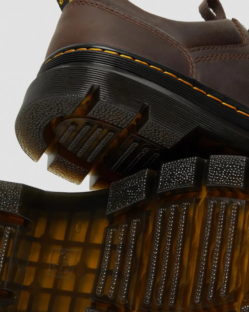 Dr. Martens Shoes|Casual Boots*Reeder Crazy Horse Leather Utility Shoes in Dark Brown Dark Brown — Crazy Horse