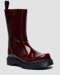 Dr. Martens Platform Boots|New And Featured*Rejena Lacquered Leather Boots in Cherry Red Cherry Red — Lacquered Leather