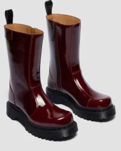 Dr. Martens Platform Boots|New And Featured*Rejena Lacquered Leather Boots in Cherry Red Cherry Red — Lacquered Leather