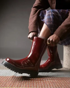 Dr. Martens Platform Boots|New And Featured*Rejena Lacquered Leather Boots in Cherry Red Cherry Red — Lacquered Leather