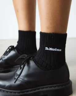 Dr. Martens Socks|New And Featured*Short Athletic Logo Organic Cotton Blend Socks in Black Black — Organic Cotton Blend