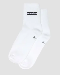 Dr. Martens Socks|New And Featured*Short Athletic Logo Organic Cotton Blend Socks in White White — Organic Cotton Blend