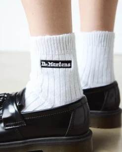 Dr. Martens Socks|New And Featured*Short Athletic Logo Organic Cotton Blend Socks in White White — Organic Cotton Blend
