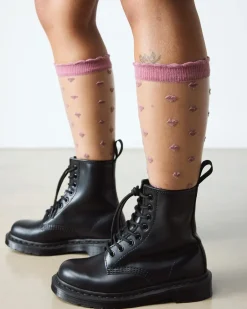 Dr. Martens Socks|New And Featured*Short Heart Mesh Organic Cotton Blend Socks in Dusty Rose DUSTY ROSE — Organic Cotton Blend+Mesh